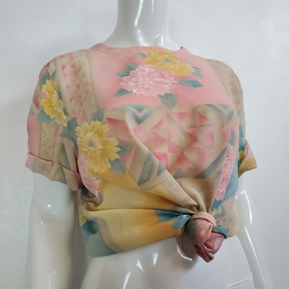 Vintage 80's Alfred Dunner Pink Floral Blouse
